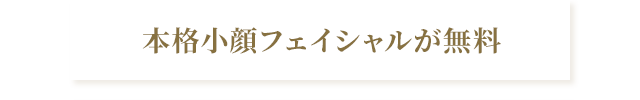 本格小顔フェイシャルが無料