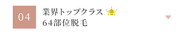 業界トップクラス64部位脱毛