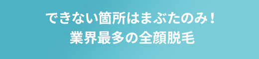 できない箇所はまぶたのみ！業界最多の全顔脱毛